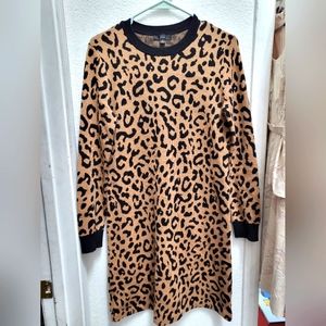 J Crew leapord print sweater dress